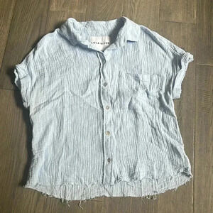Lola River | Blue super light button up blouse